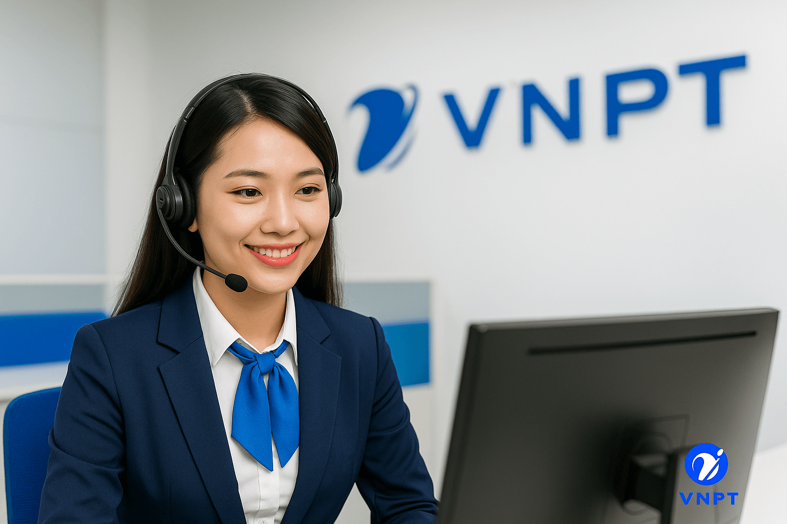 Nữ tổng đài VNPT đang giao nói chuyện với KH