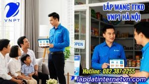 Nhân viên VNPT đang thi công cáp quang tại Xã Phù Đổng, đảm bảo hạ tầng vững chắc cho dịch vụ lắp mạng Internet VNPT Xã Phù Đổng ổn định