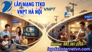 Gia đình sử dụng Internet VNPT trong nhà và người kinh doanh sử dụng Internet VNPT ngoài trời, kết nối mọi lúc mọi nơi.