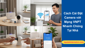 Tổng hợp 4 bước trong Cách Cài Đặt Camera với Mạng VNPT: (1) Chuẩn bị thiết bị, (2) Lắp thẻ nhớ và cắm nguồn, (3) Kiểm tra tín hiệu WiFi VNPT, và (4) Đăng nhập ứng dụng One Home.