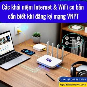 Các khái niệm Internet minh họa mô hình WiFi Mesh phủ sóng toàn bộ ngôi nhà, xóa điểm chết mạng không dây